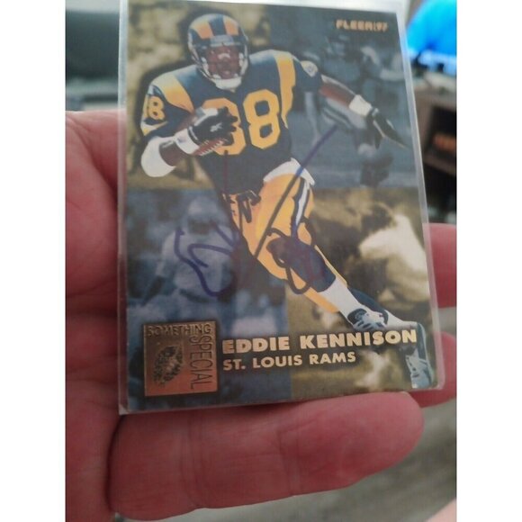 1997 Fleer #443 Eddie Kennison Rams Signed Auto - Picture 2 of 3